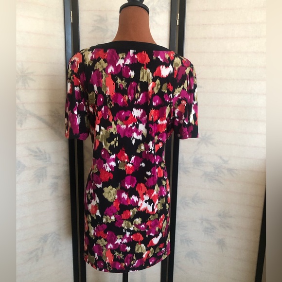 jms Easy Dressing Floral Short Sleeve Blouse Women’s Plus  Size XXL - Picture 4 of 12